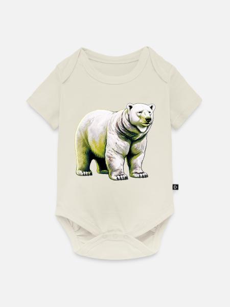 Weißer Eisbär - Baby Premium Kurzarmbody - Naturweiß