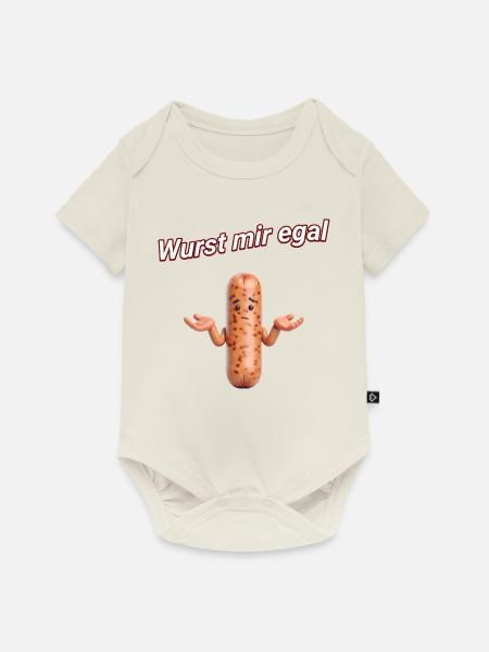 Wurst mir egal - Baby Premium Kurzarmbody - Naturweiß