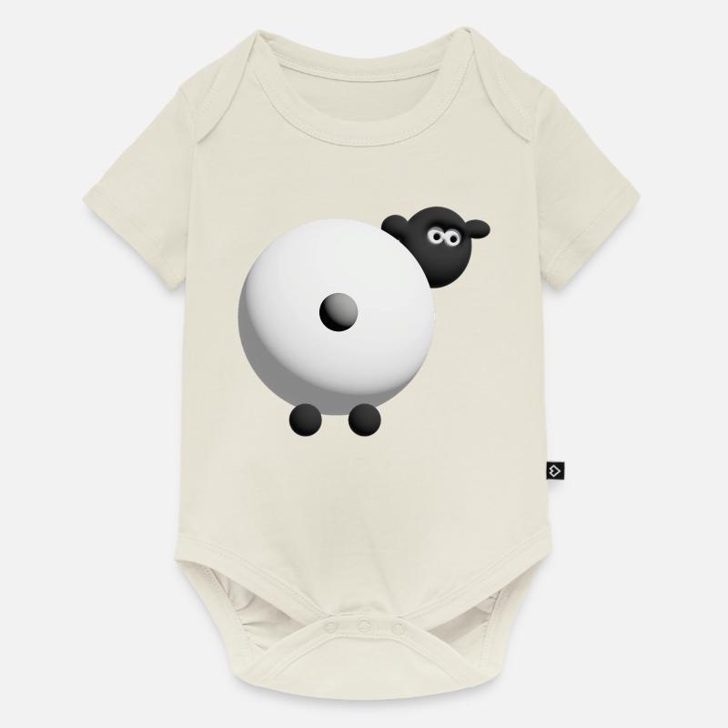 Conception de câlins 3D de mouton - Body à manches courtes Premium Bébé - blanc cassé