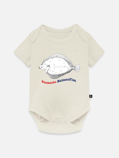 Dänemarks nationale Fisch-Rüben-Spaette - Baby Premium Kurzarmbody - Naturweiß