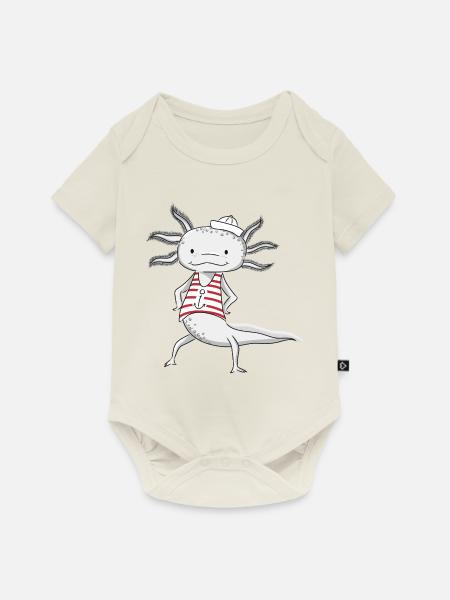 Axolotl Seemann - Baby Premium Kurzarmbody - Naturweiß