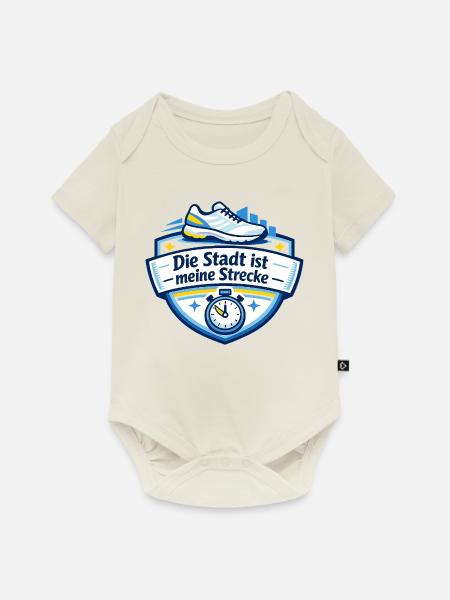 Stadtlauf Sticker Meine Strecke - Baby Premium Kurzarmbody - Naturweiß