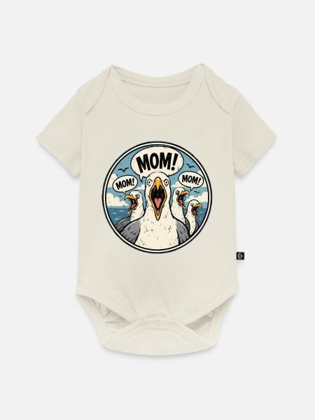 Mama! Der Möwenschrei: Elternhumor - Baby Premium Kurzarmbody - Naturweiß