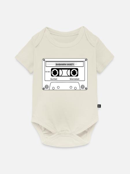 BABAMIN KASETİ | DeutschTürk Streetwear - Baby Premium Kurzarmbody - Naturweiß
