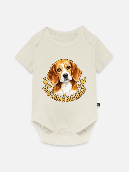 Beagle voller Liebe - Baby Premium Kurzarmbody - Naturweiß