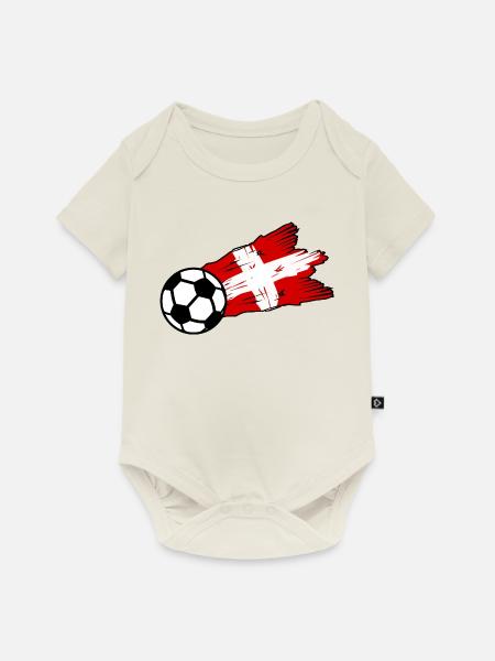 Schweizer Fußballflagge Kunst - Baby Premium Kurzarmbody - Naturweiß