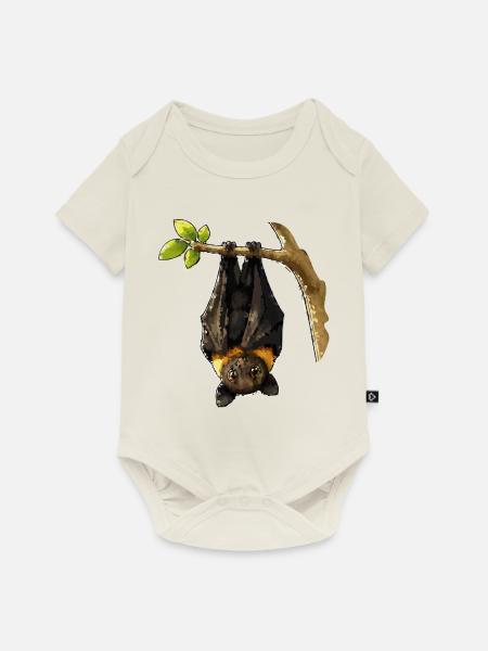 Nachtfledermaus am Ast - Baby Premium Kurzarmbody - Naturweiß