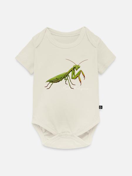 Gottesanbeterin Fangschrecke Mantis Religiosa - Baby Premium Kurzarmbody - Naturweiß