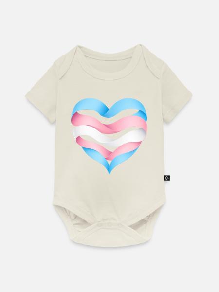 Transgender Herzdesign S1 - Baby Premium Kurzarmbody - Naturweiß