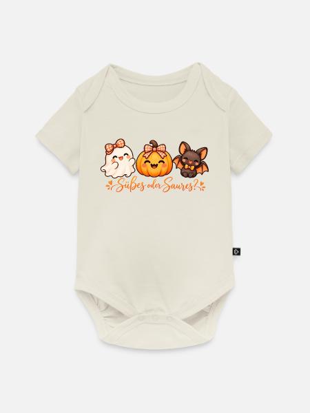 Süßes oder Saures? Halloween - Baby Premium Kurzarmbody - Naturweiß