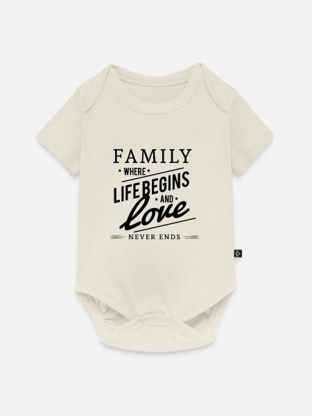 Familie - Baby Premium Kurzarmbody - Naturweiß