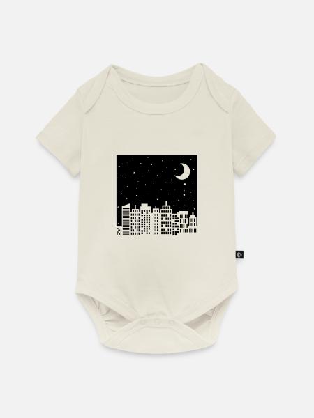 Nachthimmel Skyline - Baby Premium Kurzarmbody - Naturweiß