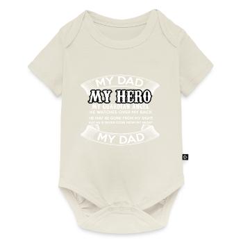 Vater Himmel Held Papa Dad Vatertag Geschenk - Baby Premium Kurzarmbody - Naturweiß - Vorne