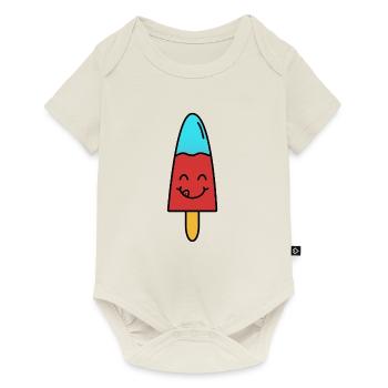 yummy sweet ice cream laughing face ice cream - Baby Premium short-sleeve bodysuit - off white - Front