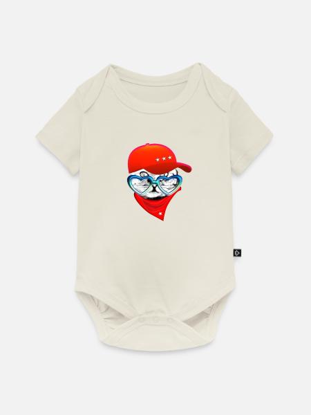 Katze lustig - Baby Premium Kurzarmbody - Naturweiß