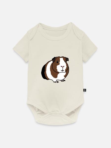 Meerschweinchen, Comic - Baby Premium Kurzarmbody - Naturweiß