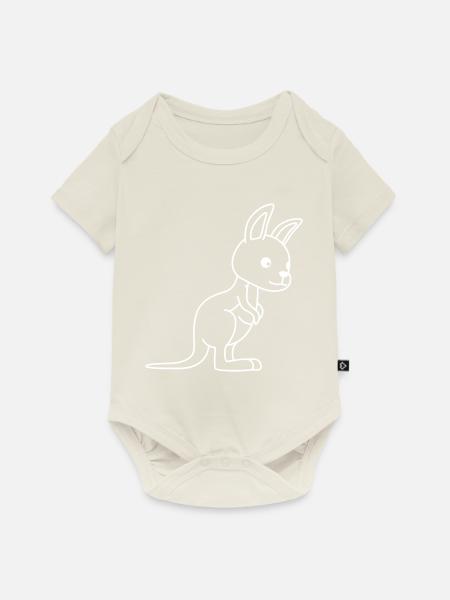 Kangaroo Comic - Baby Premium Kurzarmbody - Naturweiß