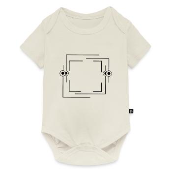 Bordure noire Ligne de tiret Texte de base - Body à manches courtes Premium Bébé - blanc cassé - Devant