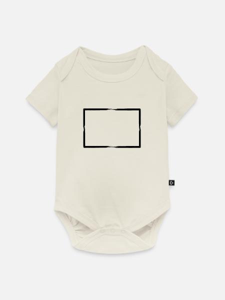 Schwarzer Pinselstriche Rahmen - Baby Premium Kurzarmbody - Naturweiß