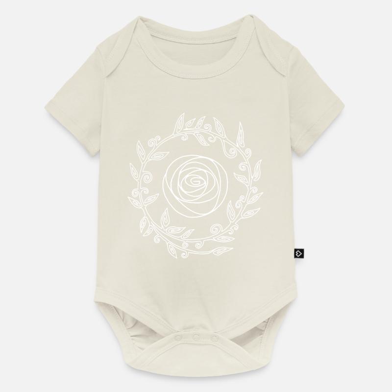 Fleur couronnée blanche - Body à manches courtes Premium Bébé - blanc cassé