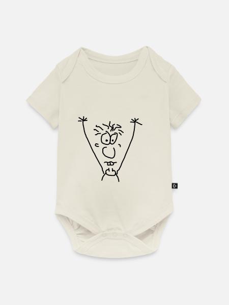 Hände hoch | Comicstyle - Baby Premium Kurzarmbody - Naturweiß