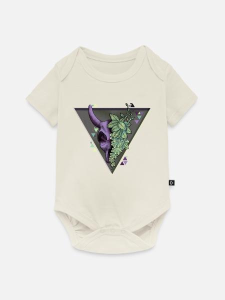 Schädel - Schädel - Baby Premium Kurzarmbody - Naturweiß
