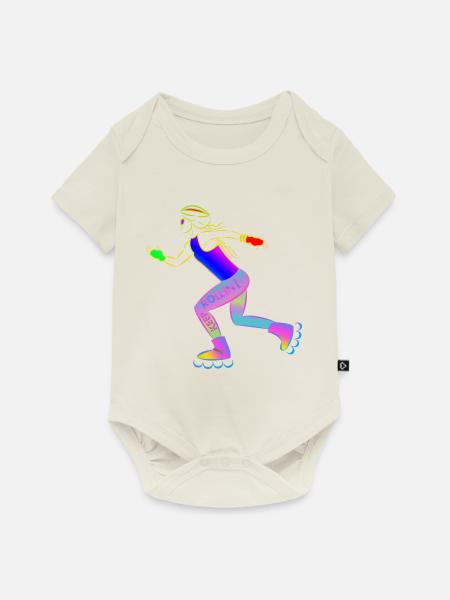 Roller Girl - Keep Rolling - Baby Premium Kurzarmbody - Naturweiß
