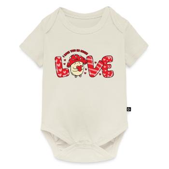 Mushroom In Love Saying Couples Valentine's Day - Baby Premium short-sleeve bodysuit - off white - Front
