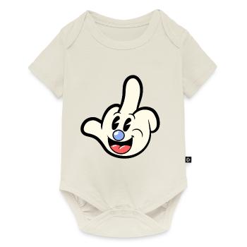 Middle finger cartoon sarcasm sarcastic - Baby Premium short-sleeve bodysuit - off white - Front
