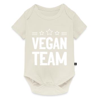 Équipe végétalienne - Body à manches courtes Premium Bébé - blanc cassé - Devant