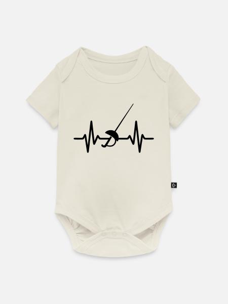 Fechten Herzschlag - Baby Premium Kurzarmbody - Naturweiß