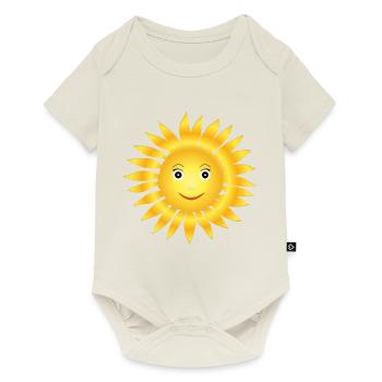 Sonne mit Gesicht am lächeln - Baby Premium Kurzarmbody - Naturweiß - Vorne