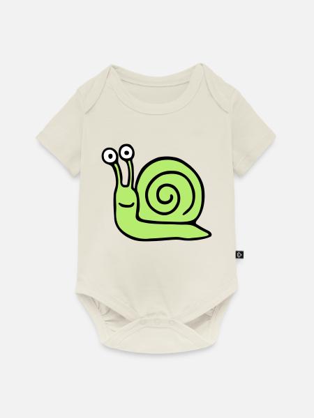 Schnecke 5.3 - Baby Premium Kurzarmbody - Naturweiß