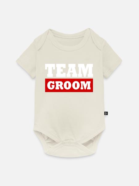 Team groom - Baby Premium Kurzarmbody - Naturweiß
