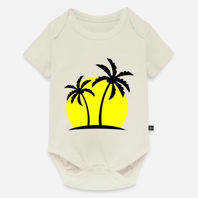 Symbole de Palm Island - Body à manches courtes Premium Bébé - blanc cassé