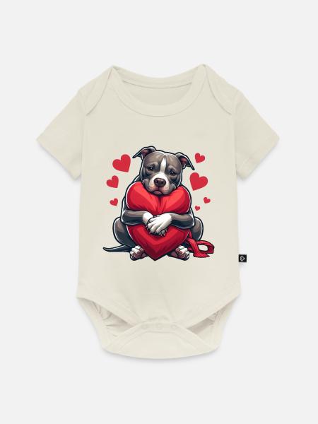 Pitbull Liebe - Baby Premium Kurzarmbody - Naturweiß