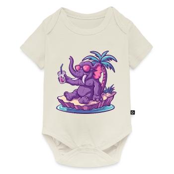 Mammoth Summer Beach Comic - Baby Premium short-sleeve bodysuit - off white - Front
