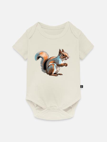 Eichhörnchen - Süße Tiere - Baby Premium Kurzarmbody - Naturweiß