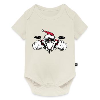 Santa Claus on Motorcycle - Baby Premium short-sleeve bodysuit - off white - Front