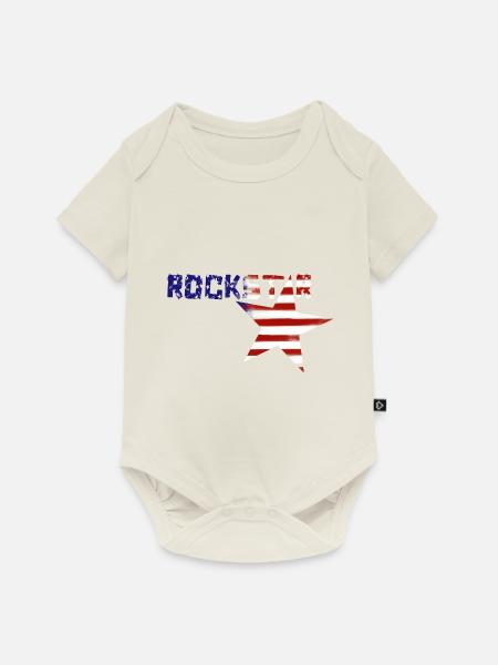 US Rock Star - Baby Premium Kurzarmbody - Naturweiß