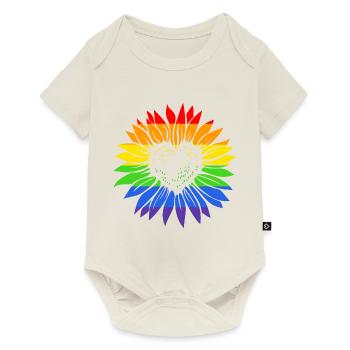 Gay Sunflower - LGBTQ Schwul Sonnenblume - Baby Premium Kurzarmbody - Naturweiß - Vorne