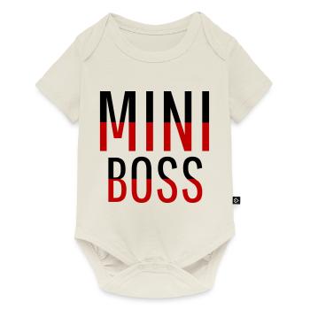Boss Kleiner Chef Baby Kinder - Baby Premium Kurzarmbody - Naturweiß - Vorne