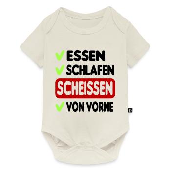 Eat Sleep Poop Repeat Esssen Schlafen Scheissen - Baby Premium Kurzarmbody - Naturweiß - Vorne