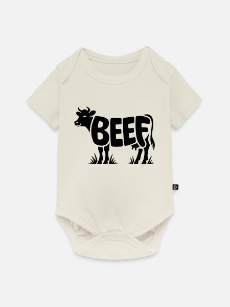 RINDFLEISCH - Cool Meat Logo - Baby Premium Kurzarmbody - Naturweiß