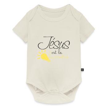 Jésus la lumière - Body à manches courtes Premium Bébé - blanc cassé - Devant
