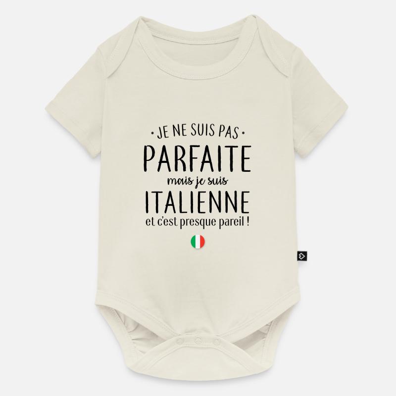 Je suis Italienne - Body à manches courtes Premium Bébé - blanc cassé