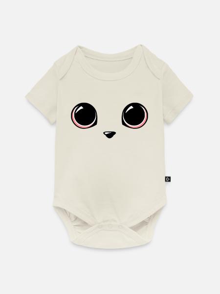 Katzenaugen - Baby Premium Kurzarmbody - Naturweiß