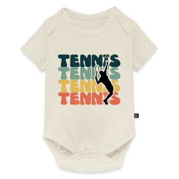 Tennis tennis player tennis court - Baby Premium short-sleeve bodysuit - off white - Front