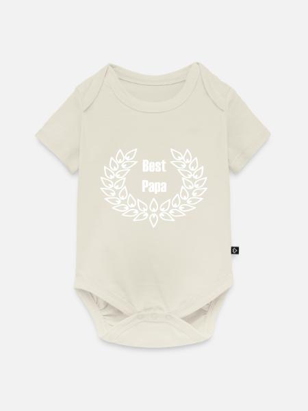 Bester Papa - Best Papa - Baby Premium Kurzarmbody - Naturweiß