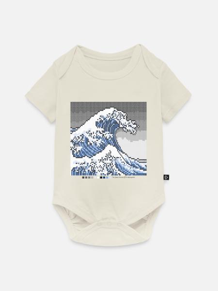 The Great Wave Off Knittingawa - Baby Premium Kurzarmbody - Naturweiß